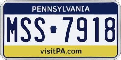 PA license plate MSS7918
