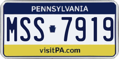 PA license plate MSS7919