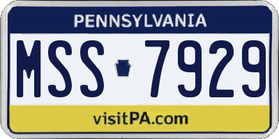 PA license plate MSS7929