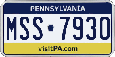 PA license plate MSS7930