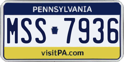 PA license plate MSS7936