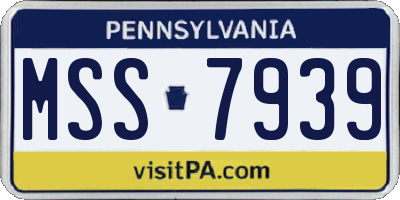 PA license plate MSS7939