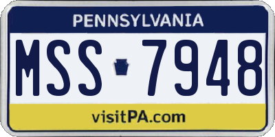 PA license plate MSS7948