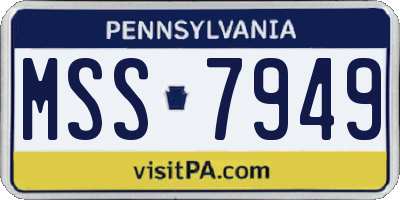 PA license plate MSS7949