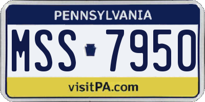 PA license plate MSS7950