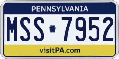 PA license plate MSS7952