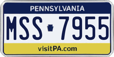 PA license plate MSS7955