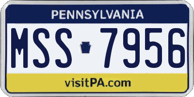 PA license plate MSS7956