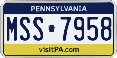 PA license plate MSS7958