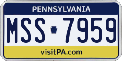 PA license plate MSS7959