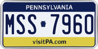 PA license plate MSS7960