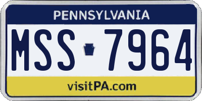 PA license plate MSS7964