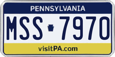PA license plate MSS7970