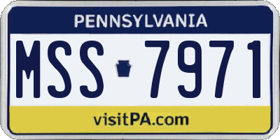 PA license plate MSS7971