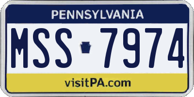 PA license plate MSS7974