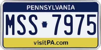 PA license plate MSS7975