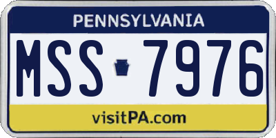 PA license plate MSS7976