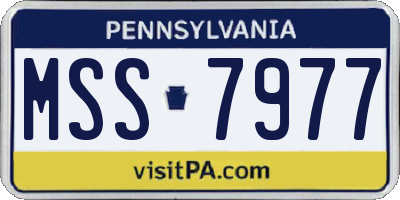 PA license plate MSS7977