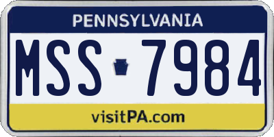 PA license plate MSS7984