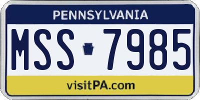 PA license plate MSS7985