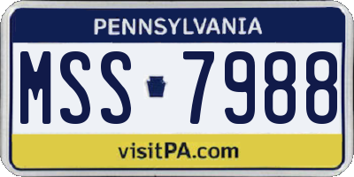 PA license plate MSS7988