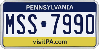 PA license plate MSS7990