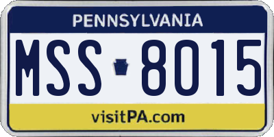 PA license plate MSS8015
