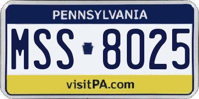 PA license plate MSS8025