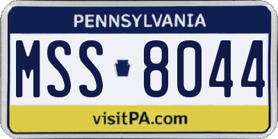 PA license plate MSS8044