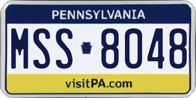 PA license plate MSS8048