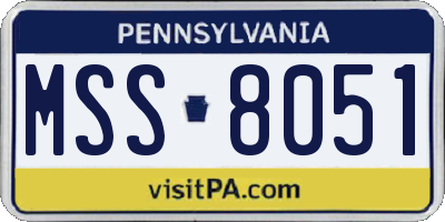 PA license plate MSS8051