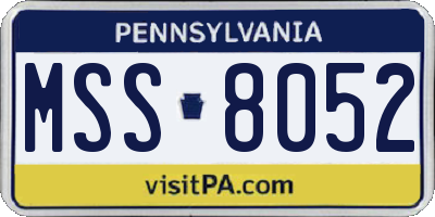 PA license plate MSS8052