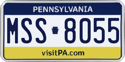 PA license plate MSS8055