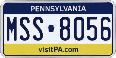 PA license plate MSS8056