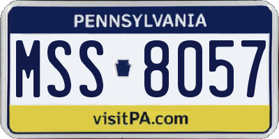 PA license plate MSS8057