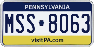 PA license plate MSS8063