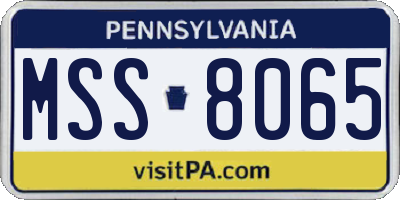 PA license plate MSS8065