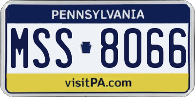 PA license plate MSS8066