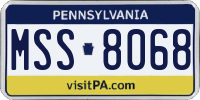 PA license plate MSS8068
