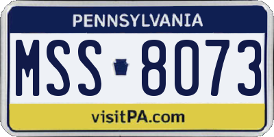 PA license plate MSS8073