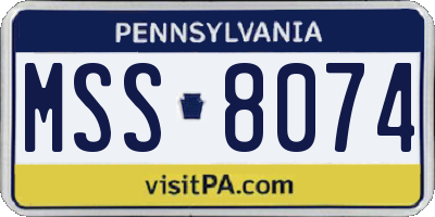 PA license plate MSS8074