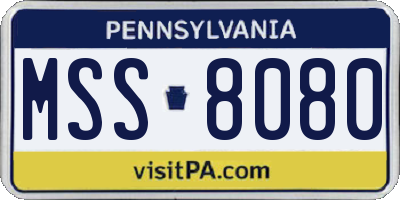 PA license plate MSS8080