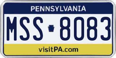 PA license plate MSS8083