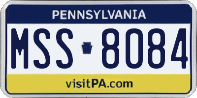 PA license plate MSS8084