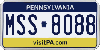 PA license plate MSS8088