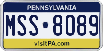 PA license plate MSS8089