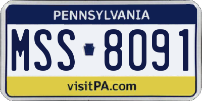 PA license plate MSS8091