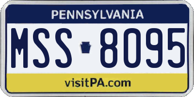 PA license plate MSS8095