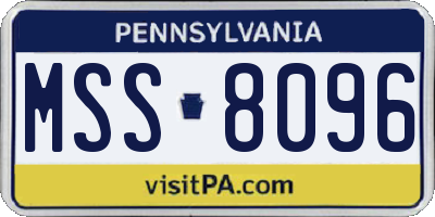 PA license plate MSS8096