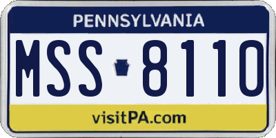 PA license plate MSS8110